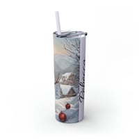 Image 6 of Snowman Christmas Tumbler with Straw, Personalized Winter Tumbler, Christmas Tumbler for Her, Hol...
