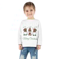 Image 4 of Merry Christmas Gnomes Toddler Long Sleeve Tee, Unisex Toddler Christmas Tee, Family Christmas Tee