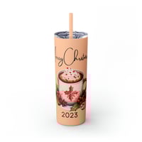 Image 9 of Merry Christmas Tumbler with Straw,  Personalized Winter Tumbler, Christmas Tumbler for Her, Holi...