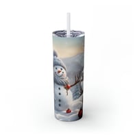 Image 7 of Snowman Christmas Tumbler with Straw, Personalized Winter Tumbler, Christmas Tumbler for Her, Hol...
