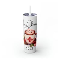 Image 10 of Merry Christmas Tumbler with Straw,  Personalized Winter Tumbler, Christmas Tumbler for Her, Holi...