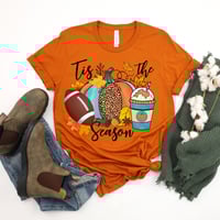 Image 3 of Fall Shirt, Thanksgiving Gift For Women, Pumpkin T-Shirt, Football Shirt, Tis The Season Shirt, F...