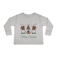 Image 6 of Merry Christmas Gnomes Toddler Long Sleeve Tee, Unisex Toddler Christmas Tee, Family Christmas Tee