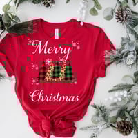 Image 2 of Leopard Print Christmas Trees With Merry Christmas Unisex Jersey Short Sleeve Tee