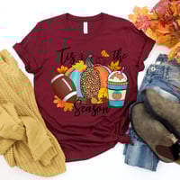 Image 4 of Fall Shirt, Thanksgiving Gift For Women, Pumpkin T-Shirt, Football Shirt, Tis The Season Shirt, F...
