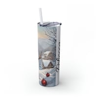 Image 9 of Snowman Christmas Tumbler with Straw, Personalized Winter Tumbler, Christmas Tumbler for Her, Hol...