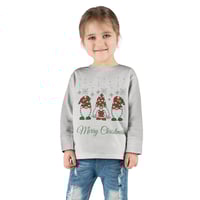 Image 8 of Merry Christmas Gnomes Toddler Long Sleeve Tee, Unisex Toddler Christmas Tee, Family Christmas Tee
