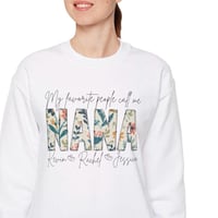 Image 1 of Personalized Nana Sweatshirt With Grandkids Names, Custom Grandma Sweater, Holiday Gift For Grand...