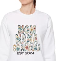 Image 1 of Personalized  Mom, Nana, Grandma Sweatshirt With Grandkids Names, Custom Mom Sweater, Holiday Gif...