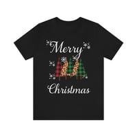 Image 4 of Leopard Print Christmas Trees With Merry Christmas Unisex Jersey Short Sleeve Tee