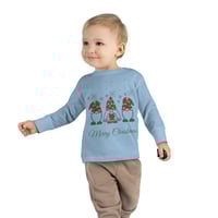 Image 9 of Merry Christmas Gnomes Toddler Long Sleeve Tee, Unisex Toddler Christmas Tee, Family Christmas Tee