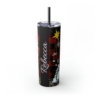 Image 4 of Christmas is About Christ Tumbler with Straw, Personalized Winter Tumbler, Christmas Tumbler for ...