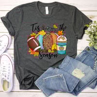 Image 7 of Fall Shirt, Thanksgiving Gift For Women, Pumpkin T-Shirt, Football Shirt, Tis The Season Shirt, F...