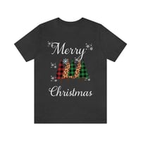 Image 6 of Leopard Print Christmas Trees With Merry Christmas Unisex Jersey Short Sleeve Tee