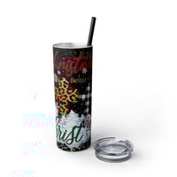 Image 7 of Christmas is About Christ Tumbler with Straw, Personalized Winter Tumbler, Christmas Tumbler for ...