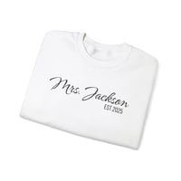Image 5 of Personalized Mrs. Jackson Sweatshirt, Perfect Bridal Gift, Cozy Wedding Celebration Attire, Custo...