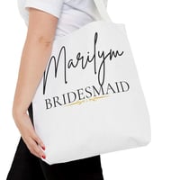 Image 1 of Personalized Bridesmaid Tote Bag - Custom Wedding Gift, Bridal Party Favor, Eco-Friendly Bag, Spe...