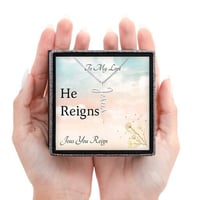 Image 1 of Easter Jesus Necklace, He Reigns, Jesus You Reign Necklace, Jesus Necklace for Her, Christian Jes...