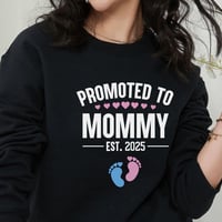 Image 1 of Promoted to Mommy Sweatshirt, Perfect Gift for Expecting Moms, Baby Shower, Maternity Sweatshirt,...