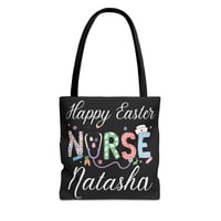 Image 2 of Happy Easter Nurse Tote Bag, Personalized Nurse Gift, Easter Gift for Nurses, Cute Tote for Medic...