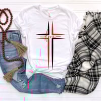 Image 2 of Easter Red and Black Cross T-shirt, Love Christian Shirt For Men, Religious Easter Tee, Unisex Je...