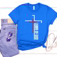 Image 2 of Happy Easter Shirt, Lamb Of God Easter Shirt. Religious Easter Apparel For Men. Christian Easter ...
