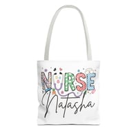 Image 4 of Personalized Nurse Tote Bag, Gift for Nurses, Cute Nursing Tote, Gift For Easter, Custom Name Tot...