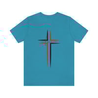 Image 4 of Easter Red and Black Cross T-shirt, Love Christian Shirt For Men, Religious Easter Tee, Unisex Je...