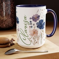 Image 1 of Personalized Christmas Coffee Mug, Wild Flower Christmas Gift, Customized Christmas Coffee Mug, H...