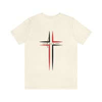 Image 5 of Easter Red and Black Cross T-shirt, Love Christian Shirt For Men, Religious Easter Tee, Unisex Je...