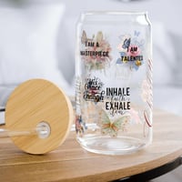 Image 1 of Personalized Christmas Glass Tumbler, Christmas Ice Coffee Glass Cup,, Christian Customized Gift,...