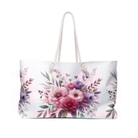Image 1 of Wildflower Weekender Bag, Vacation Tote Bag, Overnight Tote Bag, Gift For Her, Beach Day Tote, Gi...