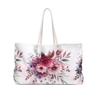 Image 2 of Wildflower Weekender Bag, Vacation Tote Bag, Overnight Tote Bag, Gift For Her, Beach Day Tote, Gi...