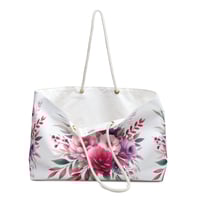 Image 3 of Wildflower Weekender Bag, Vacation Tote Bag, Overnight Tote Bag, Gift For Her, Beach Day Tote, Gi...