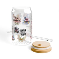 Image 4 of Personalized Christmas Glass Tumbler, Christmas Ice Coffee Glass Cup,, Christian Customized Gift,...