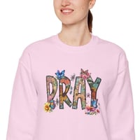 Image 1 of Christmas Sweatshirt, Pray Christmas Sweatshirt, Christian Sweater For Her,  Religious l Christia...