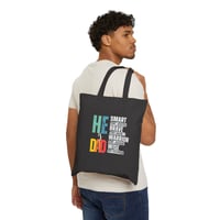 Image 1 of He Is Dad Cotton Canvas Tote Bag