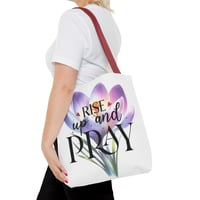 Image 1 of Rise And Pray Tote Bag (AOP)