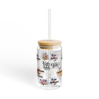 Image 6 of Personalized Christmas Glass Tumbler, Christmas Ice Coffee Glass Cup,, Christian Customized Gift,...