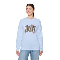 Image 2 of Christmas Sweatshirt, Pray Christmas Sweatshirt, Christian Sweater For Her,  Religious l Christia...