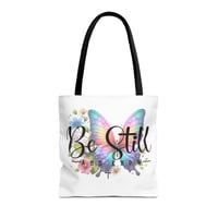 Image 1 of Christian Tote Bag, Be Still And KnowTote, Christian Tote, Bible Quotes, Christian Gift, Pastor A...