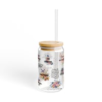 Image 7 of Personalized Christmas Glass Tumbler, Christmas Ice Coffee Glass Cup,, Christian Customized Gift,...