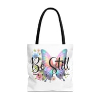 Image 2 of Christian Tote Bag, Be Still And KnowTote, Christian Tote, Bible Quotes, Christian Gift, Pastor A...