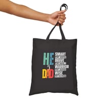 Image 3 of He Is Dad Cotton Canvas Tote Bag