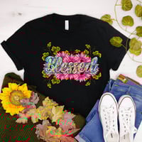 Image 1 of Fall Shirt, Thanksgiving Gift, Thanksgiving Shirt, Woman Blessed Shirt, Faith T-shirt, Christian ...