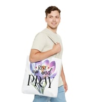 Image 4 of Rise And Pray Tote Bag (AOP)