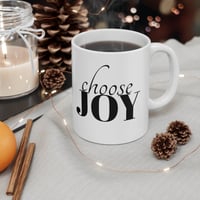 Image 1 of Choose Joy Ceramic Coffee Mug, Positive Coffee Mug, Inspirational Tea Cup, Motivational Gift, Enc...