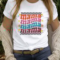 Image 1 of Retro Mama Shirt, Mother's Day Gift For Mom Tee, Mama Gift For Mother's Day, Wavy Retro Mama T-Sh...