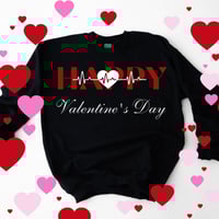 Image 1 of Happy Valentine's Day Sweatshirt, Happy Valentine's Day Sweater, Valentine's Day Gift, Women Vale...