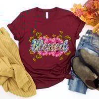 Image 3 of Fall Shirt, Thanksgiving Gift, Thanksgiving Shirt, Woman Blessed Shirt, Faith T-shirt, Christian ...